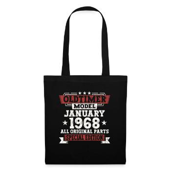 Né en 1968 Janvier 55e anniversaire Homme cadeau - Sac en tissu - noir - Devant