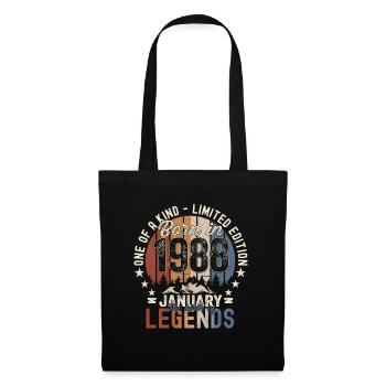 Né 1988 Janvier 35th anniversaire Homme cadeau - Sac en tissu - noir - Devant