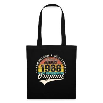 Né en 1968 Janvier 55e anniversaire Homme cadeau - Sac en tissu - noir - Devant