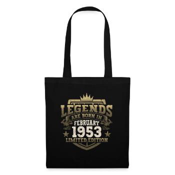 Februar Jahrgang 1953 70. Geburtstag Geschenk Mann - Stoffbeutel - Schwarz - Vorne