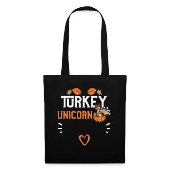 Turkey Unicorn - Thanksgiving - Stoffbeutel - Schwarz - Vorne