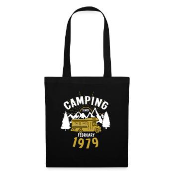 Anniversaire: Camping depuis février 1979 Camping-car - Sac en tissu - noir - Devant