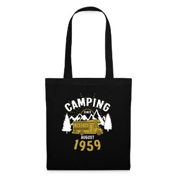 Geburtstag: Camping seit August 1959 Wohnmobil - Stoffbeutel - Schwarz - Vorne