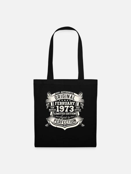 Februar Jahrgang 1973 50. Geburtstag Geschenk Mann - Stoffbeutel - Schwarz