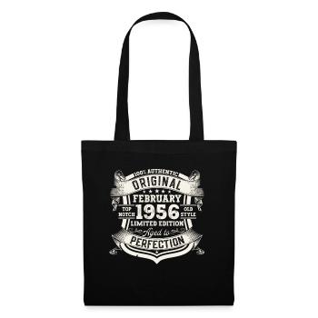 Février né en 1956 67e anniversaire cadeau homme - Sac en tissu - noir - Devant