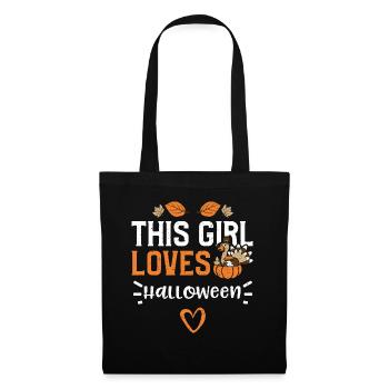 This Girl Loves Halloween - Stoffbeutel - Schwarz - Vorne