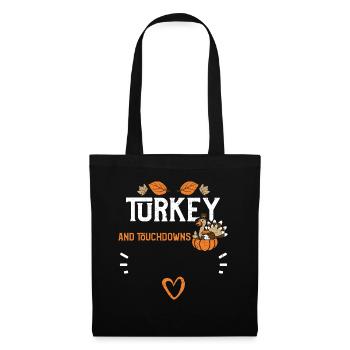 Turkey And Touchdowns - Stoffbeutel - Schwarz - Vorne