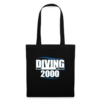 Taucher Geburtstag - Diving since October 2000 - Stoffbeutel - Schwarz - Vorne
