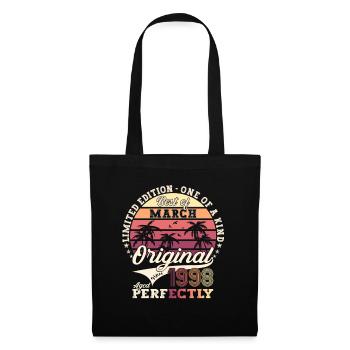 Mars Né 1998 25e anniversaire Homme Original 98 - Sac en tissu - noir - Devant