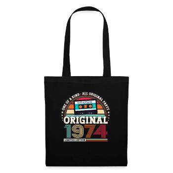 49th birthday man March Born 1974 Cassette - Tote Bag - black - Front
