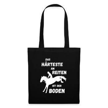 Das Härteste am Reiten - Stoffbeutel - Schwarz - Vorne