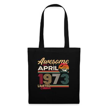 50e anniversaire homme April Né en 1973 Génial - Sac en tissu - noir - Devant