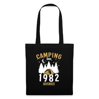 Anniversaire: Camping depuis novembre 1982 Camping - Sac en tissu - noir - Devant