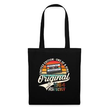 39e anniversaire homme April Born 1984 Cassette - Sac en tissu - noir - Devant