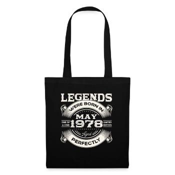 45e anniversaire Homme May né en 1978 Légendaire - Sac en tissu - noir - Devant