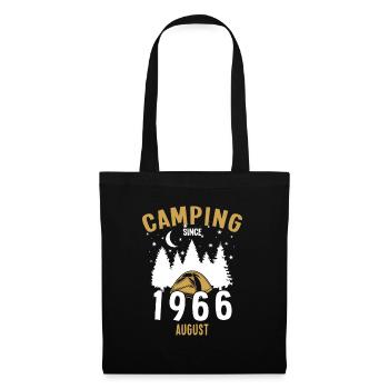 Geburtstag: Camping seit August 1966 Zelten - Stoffbeutel - Schwarz - Vorne