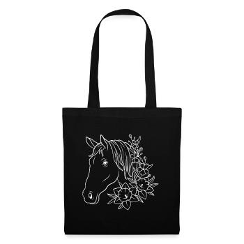 Horse with flowers - Tote Bag - black - Front