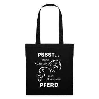 Nur mit meinem Pferd - Stoffbeutel - Schwarz - Vorne