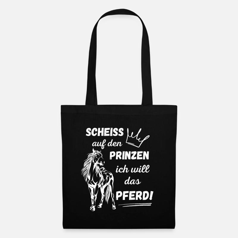 Ich will das Pferd - Stoffbeutel - Schwarz