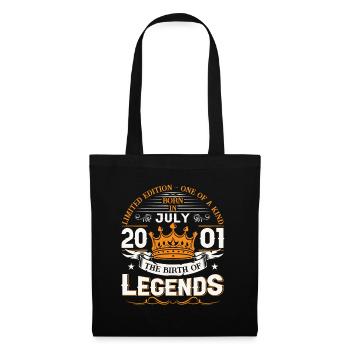 22nd Birthday Man July Vintage 2001 Legendary - Tote Bag - black - Front