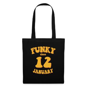 Funky Birthday: January 2012 - Flower Power - Tote Bag - black - Front