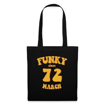 Funky Birthday: Mars 1972 - Flower Power - Sac en tissu - noir - Devant