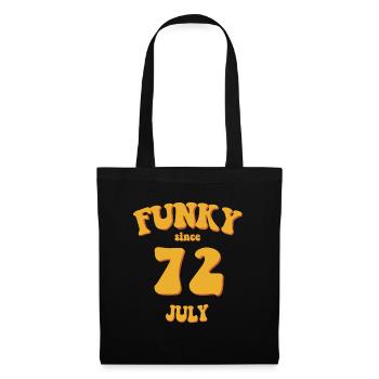 Funky Birthday: Juillet 1972 - Flower Power - Sac en tissu - noir - Devant