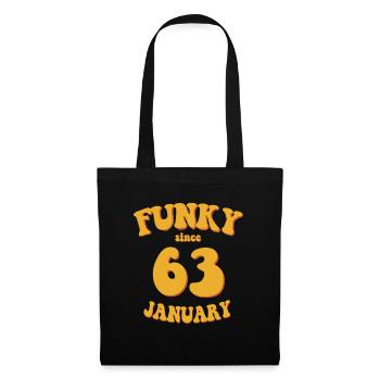 Funky Birthday: January 1963 - Flower Power - Tote Bag - black - Front