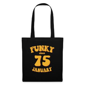 Funky Birthday: January 1975 - Flower Power - Tote Bag - black - Front