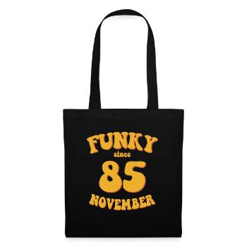 Funky Birthday: November 1985 - Flower Power - Tote Bag - black - Front