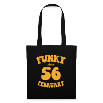 Funky Birthday: Février 1956 - Flower Power - Sac en tissu - noir - Devant