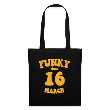 Funky Anniversaire: Mars 2016 - Flower Power - Sac en tissu - noir - Devant