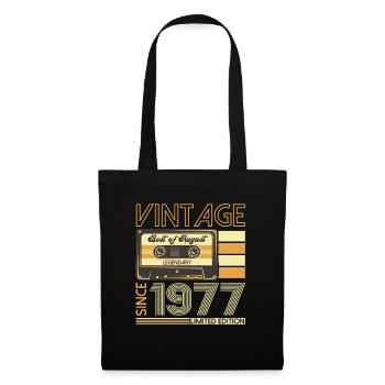46ème anniversaire homme août vintage 1977 Cassette - Sac en tissu - noir - Devant