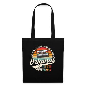 44th Birthday Man August Vintage 1979 Cassette - Tote Bag - black - Front