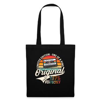 48th Birthday Man August Vintage 1975 Cassette - Tote Bag - black - Front