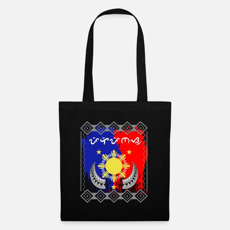 Phil.Flag / Baybayin word Pilipinas (Philippines) - Stoffbeutel - Schwarz
