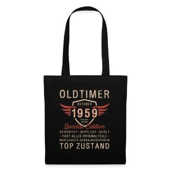 64. Geburtstag Oldtimer Oktober Jahrgang 1959 - Stoffbeutel - Schwarz - Vorne