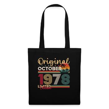 45e anniversaire mari Original Octobre Millésime 1978 - Sac en tissu - noir - Devant