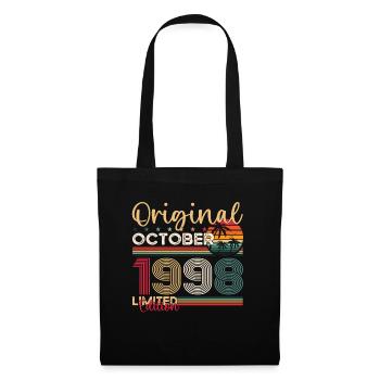 25th Birthday Husband Original October Vintage 1998 - Tote Bag - black - Front