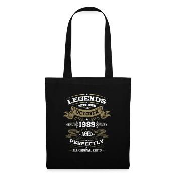 34th Birthday Husband Legendary October Vintage 1989 - Tote Bag - black - Front