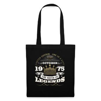 48th Birthday Man Legendary October Vintage 1975 - Tote Bag - black - Front