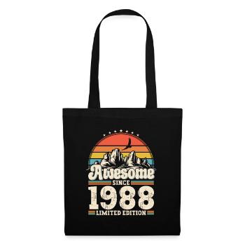 35e anniversaire mari Vintage 1988 Vintage rétro - Sac en tissu - noir - Devant