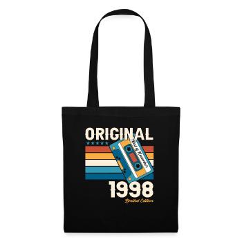 25. Geburtstag Kassette November Jahrgang 1998 - Stoffbeutel - Schwarz - Vorne
