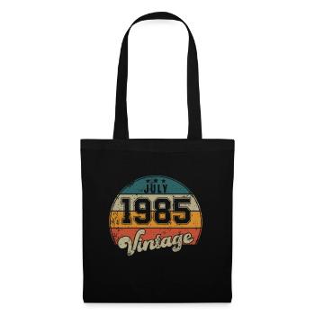Vintage Geburtstag - Juli 1985 - Geschenkidee - Stoffbeutel - Schwarz - Vorne