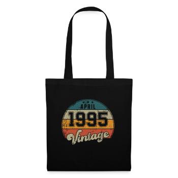 Vintage Geburtstag - April 1995 - Geschenkidee - Stoffbeutel - Schwarz - Vorne