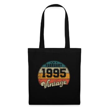 Vintage Geburtstag - Februar 1995 - Geschenkidee - Stoffbeutel - Schwarz - Vorne