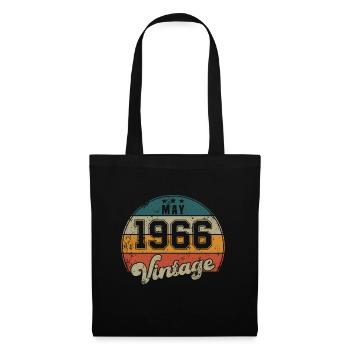 Anniversaire Vintage - Mai 1966 - Idée cadeau - Sac en tissu - noir - Devant