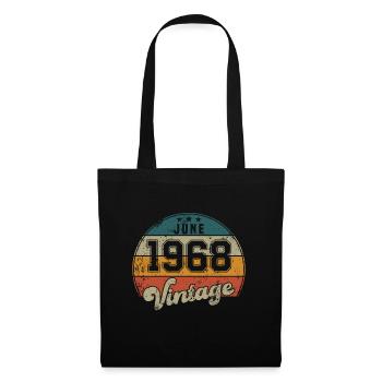 Vintage Geburtstag - Juni 1968 - Geschenkidee - Stoffbeutel - Schwarz - Vorne