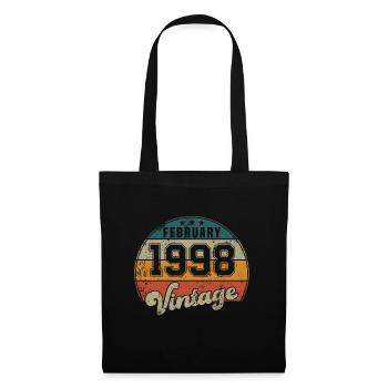 Vintage Geburtstag - Februar 1998 - Geschenkidee - Stoffbeutel - Schwarz - Vorne