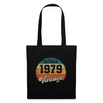 Vintage Geburtstag - Oktober 1979 - Geschenkidee - Stoffbeutel - Schwarz - Vorne